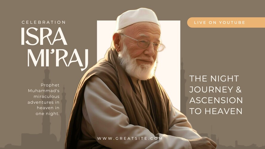 Brown Simple Isra Miraj Youtube Thumbnail