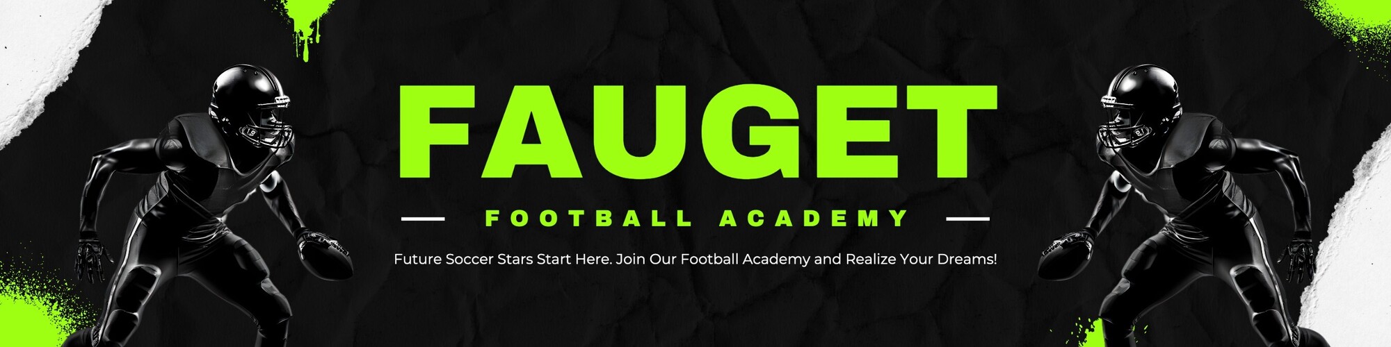 Black neon green american football linkedin banner template