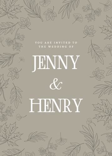 Fall Leaves Wedding Invitation Card