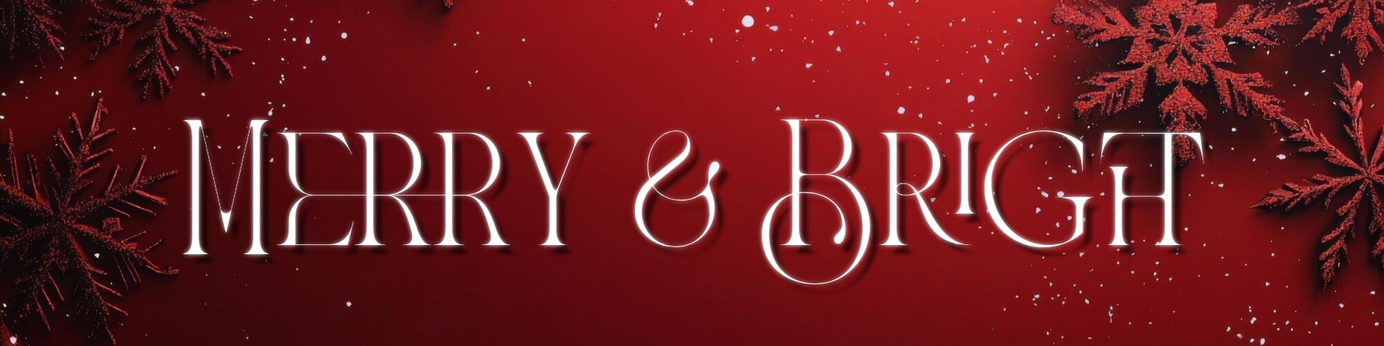 Christmas Season's Greetings Banner Merry and Bright