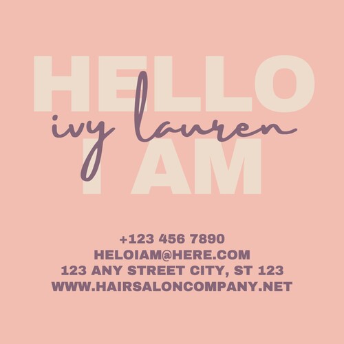 Peach Hair Salon Business Card