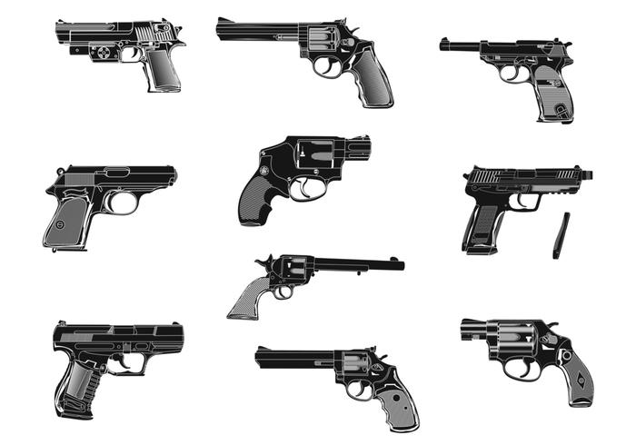 Hand Gun Vectors Hand Gun Vectors