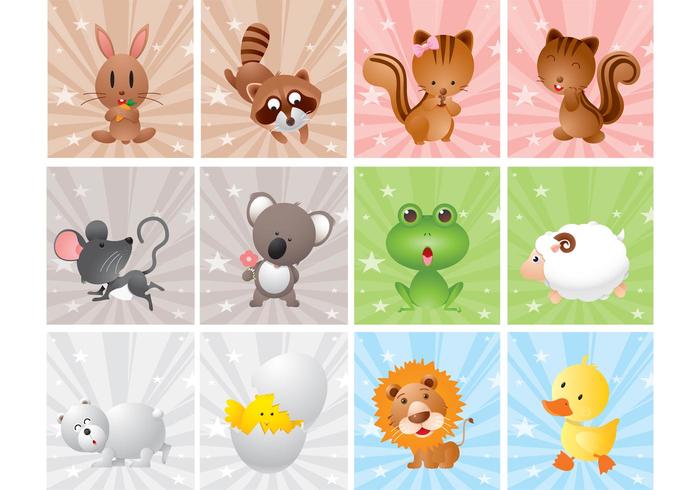 Cute Cartoon Animal Vector Pack Cute Cartoon Animal Vector Pack
