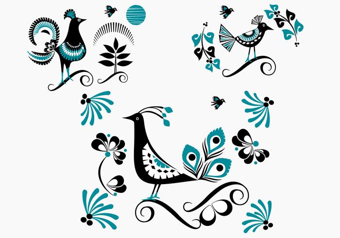 Bird Vector Blue Floral Birds Pack Bird Vector Blue Floral Birds Pack