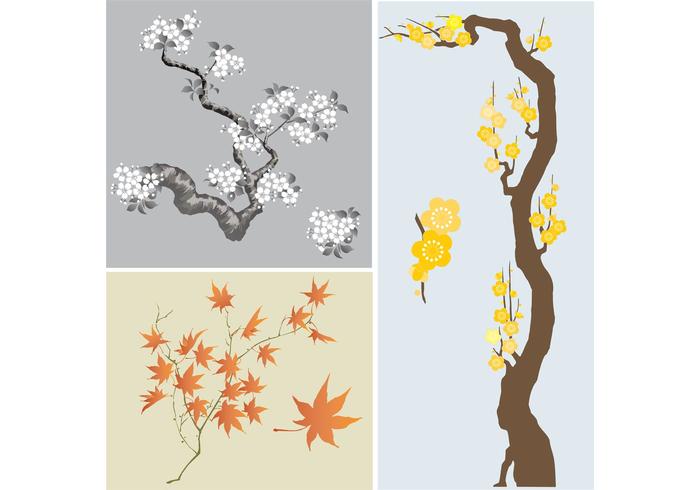 Japanese Trees Vector Pack Japanese Trees Vector Pack