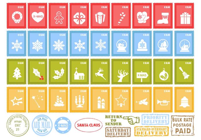 Christmas Stamp Vector Pack Christmas Stamp Vector Pack