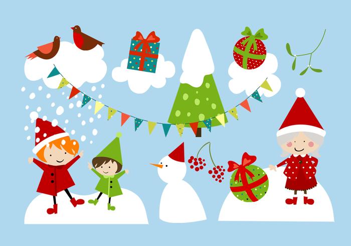 White Christmas Vector Pack - Download Free Vector Art, Stock Graphics &amp; Images