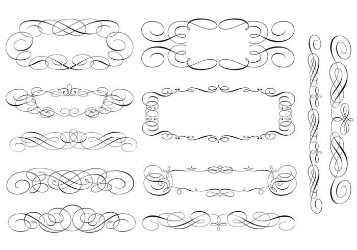 Swirly Scroll Frame and Border Vector Pack Swirly Scroll Frame and Border Vector Pack