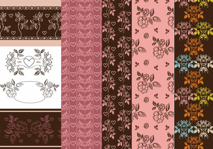 Vintage Heart and Flower Patterns & Vector Pack Vintage Heart and Flower Patterns & Vector Pack