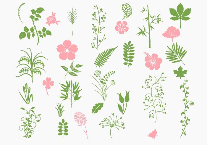Pink and Green Organic Vector Pack Pink and Green Organic Vector Pack