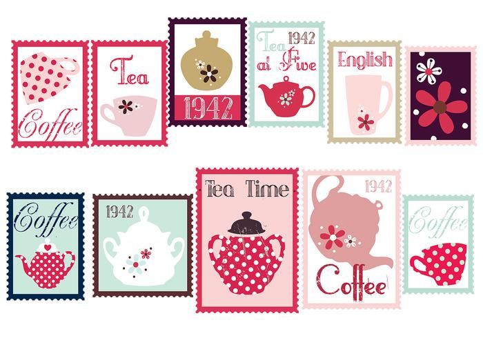Coffee and Tea Stamp Vector Pack Coffee and Tea Stamp Vector Pack