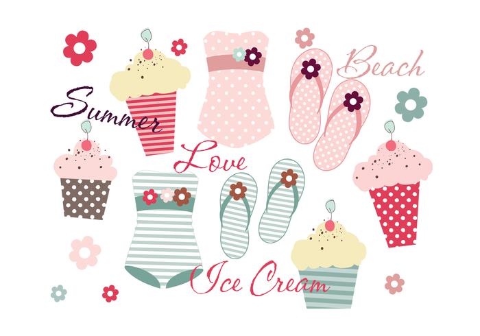 Summery Beach Vector Pack Summery Beach Vector Pack