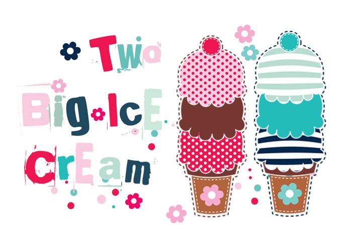 Two Big Ice Cream Cones Vector Pack Two Big Ice Cream Cones Vector Pack