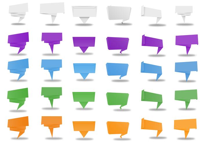 Origami Banner Vector Pack Origami Banner Vector Pack