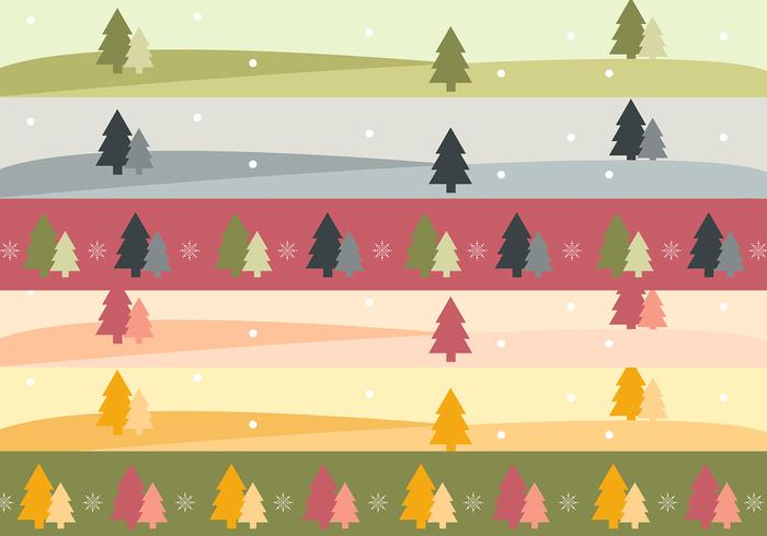 Christmas Tree Landscape Banner Vector Pack Christmas Tree Landscape Banner Vector Pack