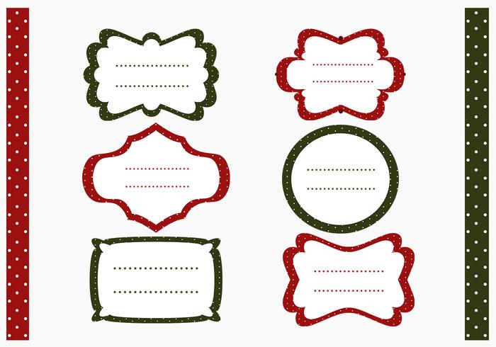 Polka Dotted Christmas Label and Pattern Vector Pack Polka Dotted Christmas Label and Pattern Vector Pack