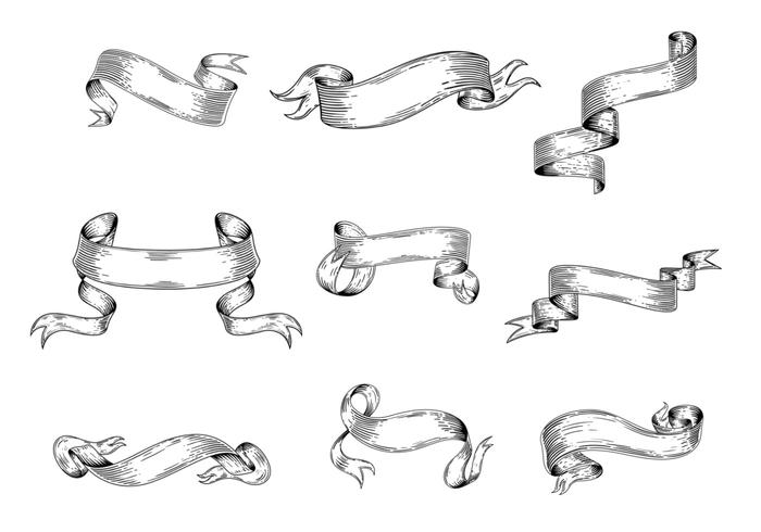 Etched Ribbon Banner Vector Pack Etched Ribbon Banner Vector Pack
