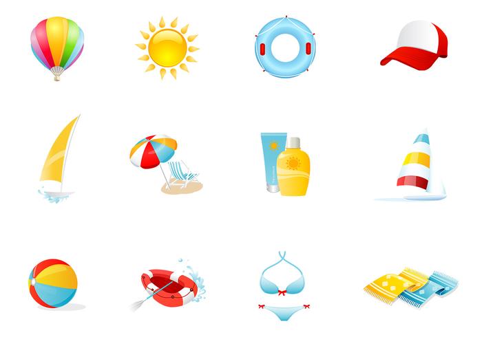 Beach Icons Vector Pack Beach Icons Vector Pack