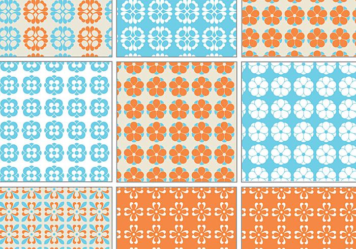 Blue and Orange Retro Vector Pattern Pack Blue and Orange Retro Vector Pattern Pack