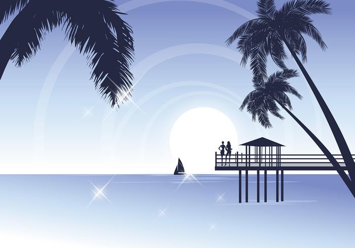 Tropical Beach Vector Wallpaper Tropical Beach Vector Wallpaper
