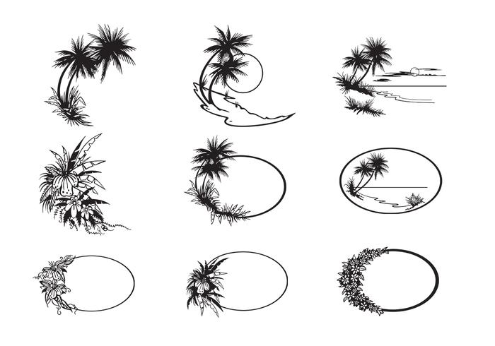 Tropical Beach Vectors and Frame Vector Pack Tropical Beach Vectors and Frame Vector Pack