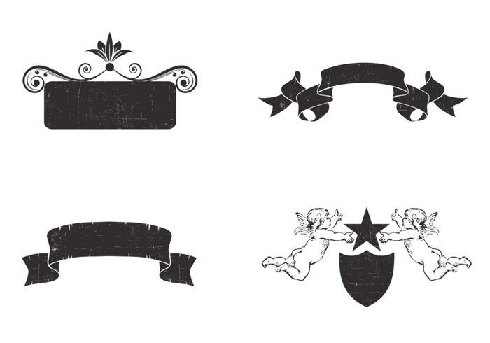 Vintage Banner Vector Four Pack Vintage Banner Vector Four Pack