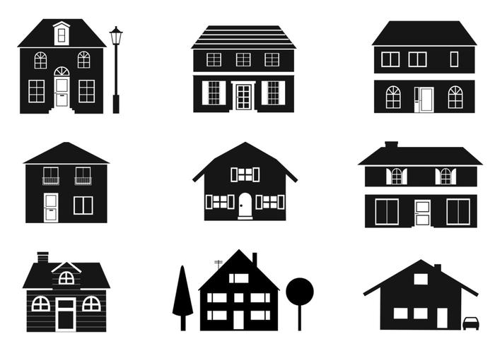 Black and White Houses Vector Pack Black and White Houses Vector Pack