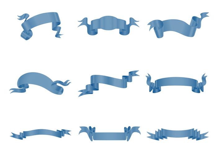 Blue Ribbon Banner Vector Pack Blue Ribbon Banner Vector Pack