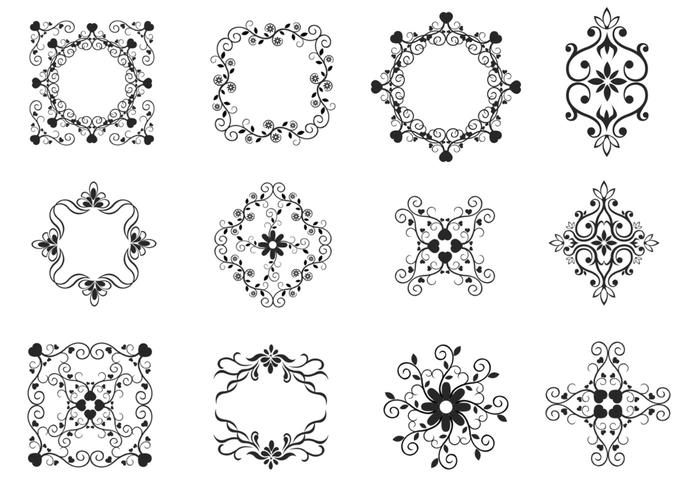 Heart Decorated Flourish Vector Pack Heart Decorated Flourish Vector Pack