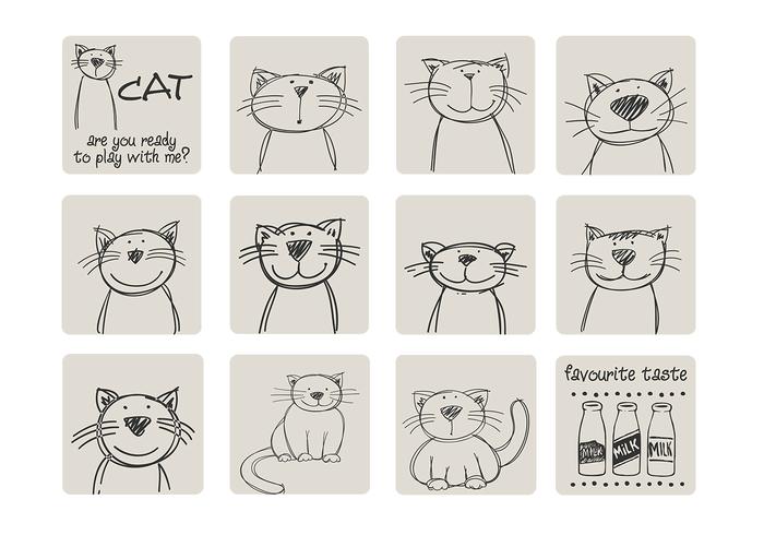 Hand Drawn Cat Vector Pack Hand Drawn Cat Vector Pack