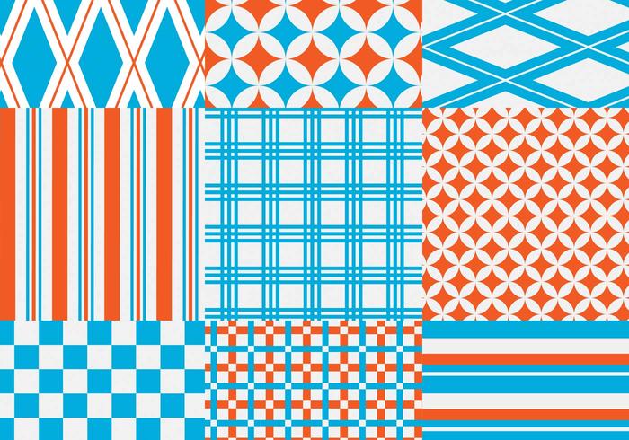 Orange and Blue Geometric Vector Pattern Pack Orange and Blue Geometric Vector Pattern Pack