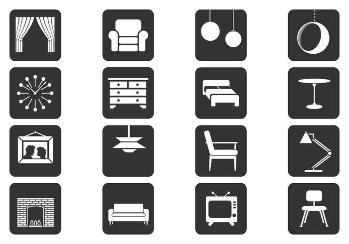 Black and White Interior Vector Elements Pack Black and White Interior Vector Elements Pack