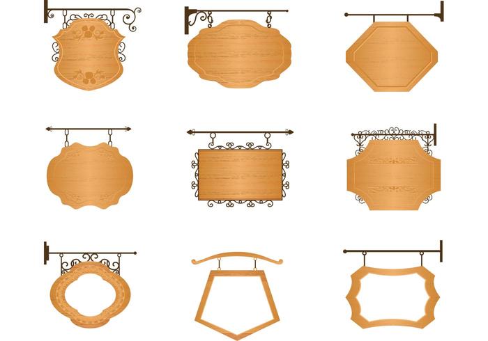 Wooden Sign Vector Pack Wooden Sign Vector Pack