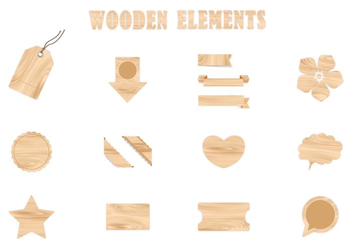 Wooden Vector Elements Pack Wooden Vector Elements Pack