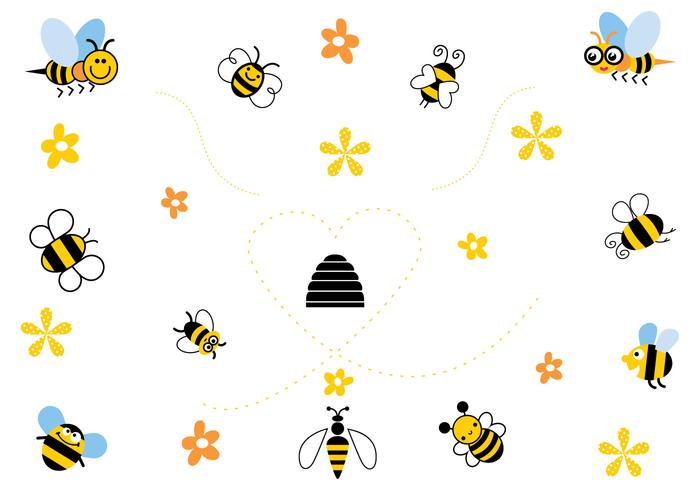 Cartoon Bee Vector Pack Cartoon Bee Vector Pack