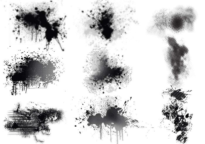 Grungy Halftone Vector Pack Grungy Halftone Vector Pack