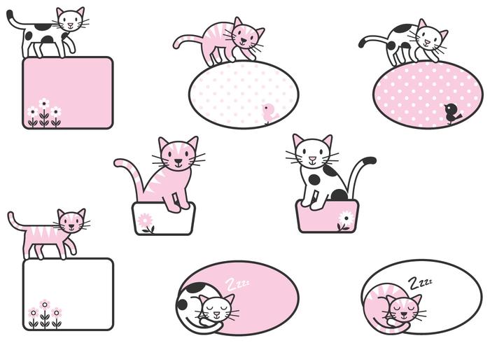 Cute Cat Label Vector Pack! Cute Cat Label Vector Pack!