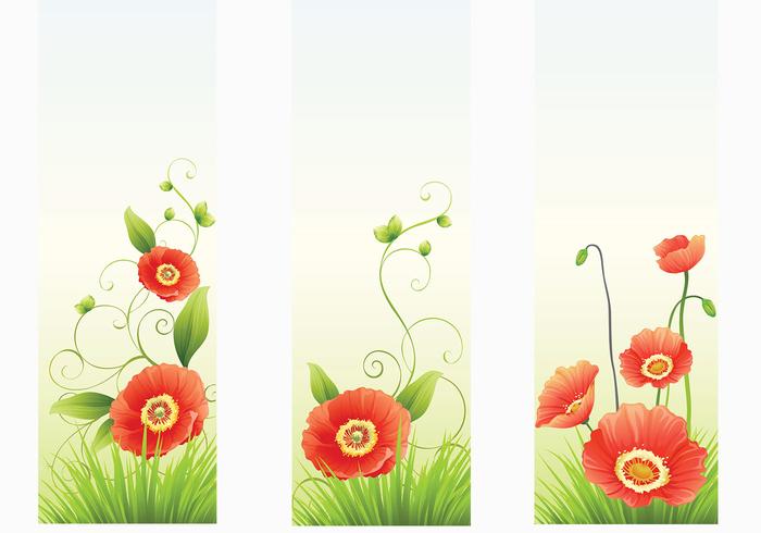 Red Poppy Banner Vectors Red Poppy Banner Vectors