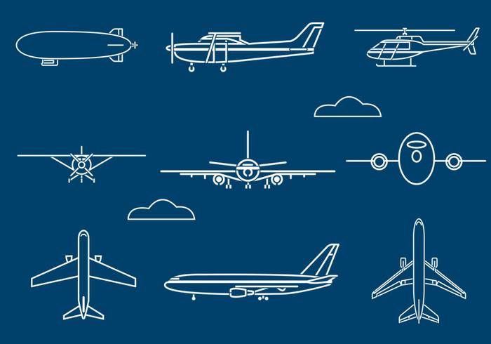 Outlined Aircraft Vector Pack Outlined Aircraft Vector Pack