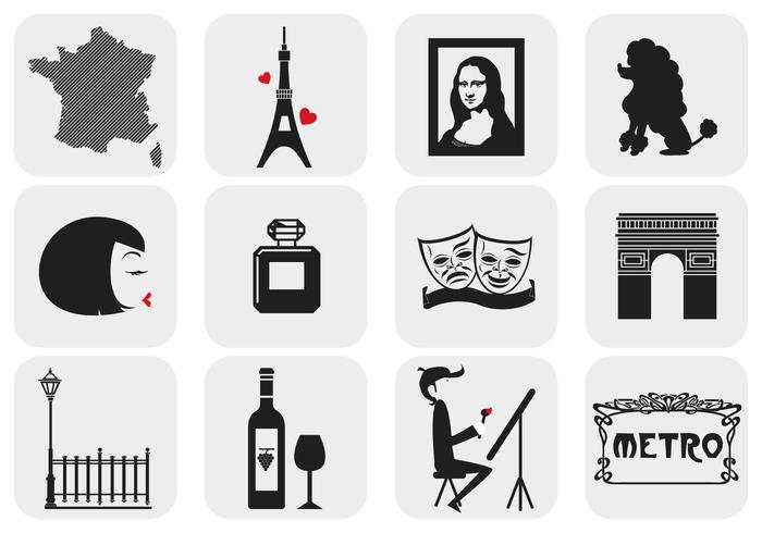 Paris, France Vector Elements Pack Paris, France Vector Elements Pack