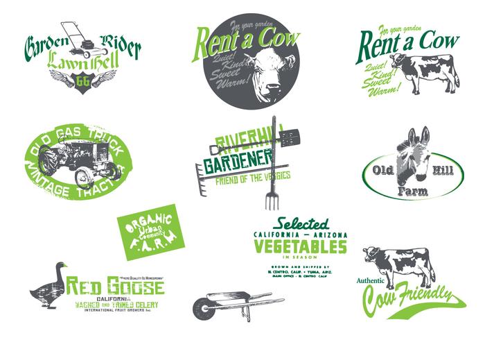 Grungy Farm and Garden Vector Pack Grungy Farm and Garden Vector Pack