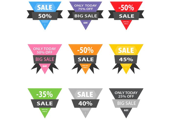 Stitched Triangle Sale Badge Vector Pack Stitched Triangle Sale Badge Vector Pack