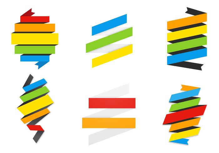 Rainbow Ribbon Banner Vector Pack Rainbow Ribbon Banner Vector Pack