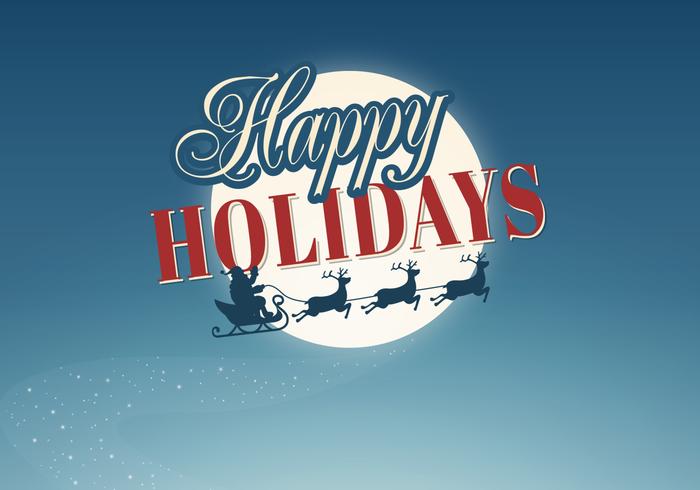 Santa and Reindeer Happy Holiday Vector Background Santa and Reindeer Happy Holiday Vector Background