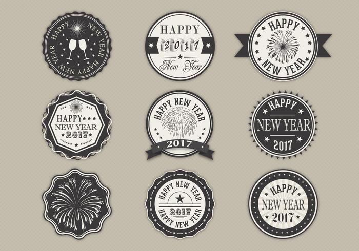 Happy New Year Label Vector Pack Happy New Year Label Vector Pack
