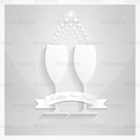 Silver Champagne New Year Vector Wallpaper Silver Champagne New Year Vector Wallpaper