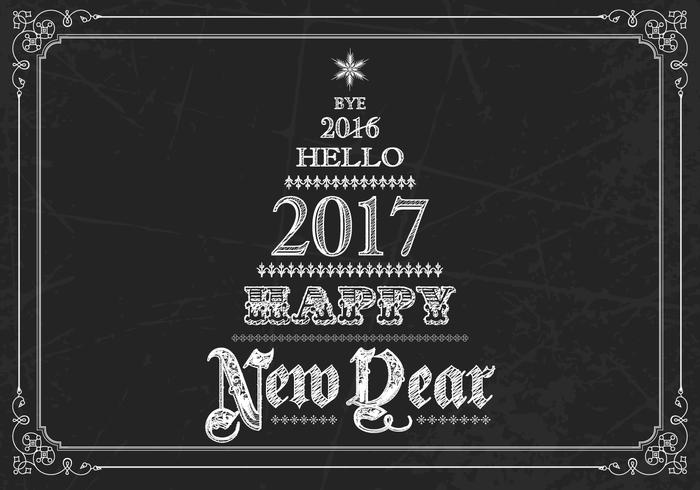 Chalk Drawn New Year Vector Background Chalk Drawn New Year Vector Background