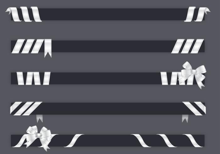 White Wrapped Ribbon Banner Vector Pack White Wrapped Ribbon Banner Vector Pack