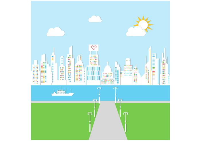 Sunny City Background Vector Sunny City Background Vector