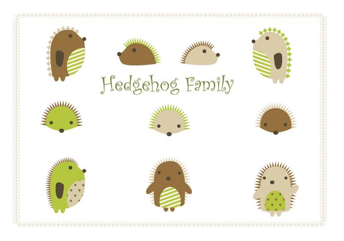 Cartoon Hedgehog Vector Family Pack Cartoon Hedgehog Vector Family Pack